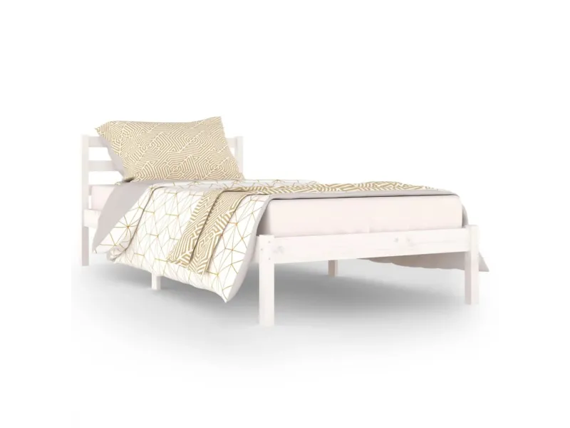 Lit Bois massif de pin 90x200 cm Blanc