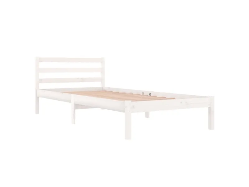 Lit Bois massif de pin 90x200 cm Blanc