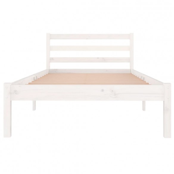 Cadre de lit Bois massif de pin 90x200 cm Blanc