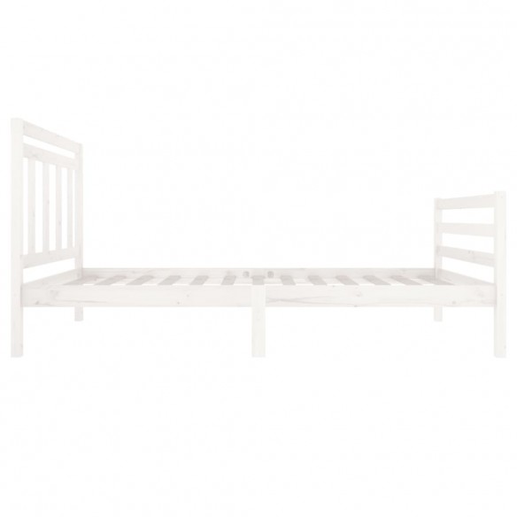 Cadre de lit blanc bois massif 90x200 cm