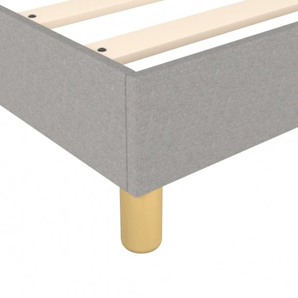 Cadre de lit avec matelas Gris clair 90x200 cm Tissu