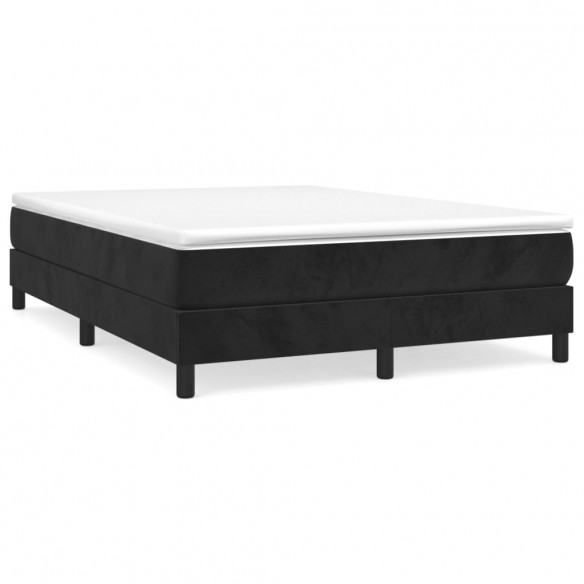 Cadre de lit avec matelas Noir 140x200 cm Velours