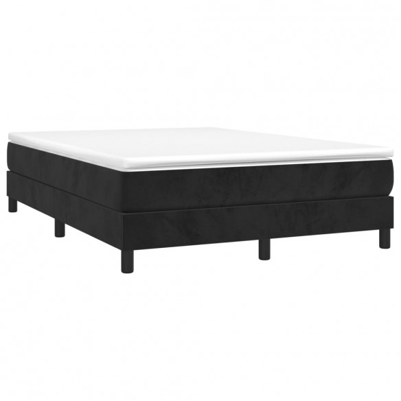 Cadre de lit avec matelas Noir 140x200 cm Velours