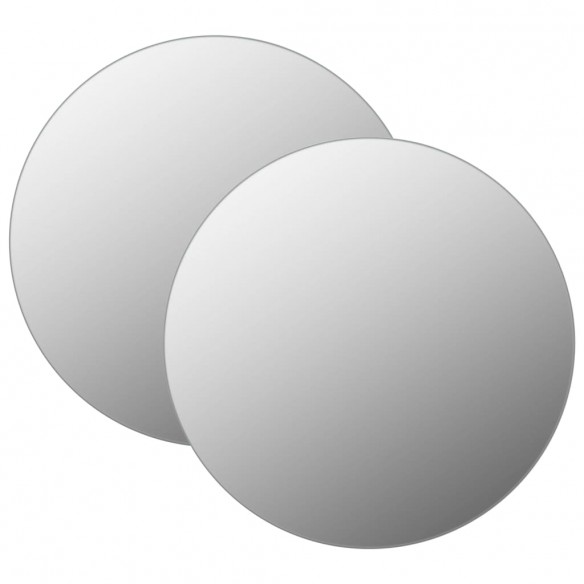 Miroirs muraux 2 pcs 60 cm Rond Verre