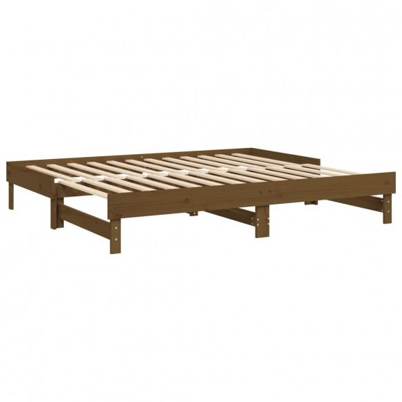 Lit coulissant Marron miel 2x(80x200) cm Bois de pin massif