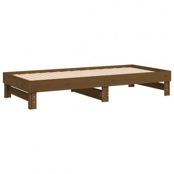 Lit coulissant Marron miel 2x(80x200) cm Bois de pin massif