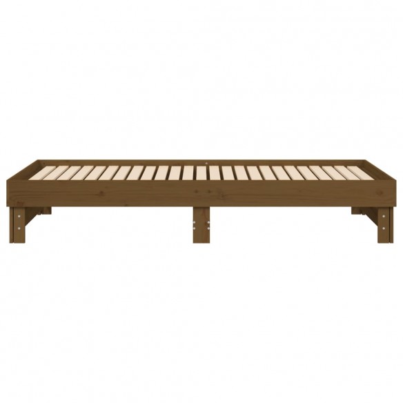 Lit coulissant Marron miel 2x(80x200) cm Bois de pin massif