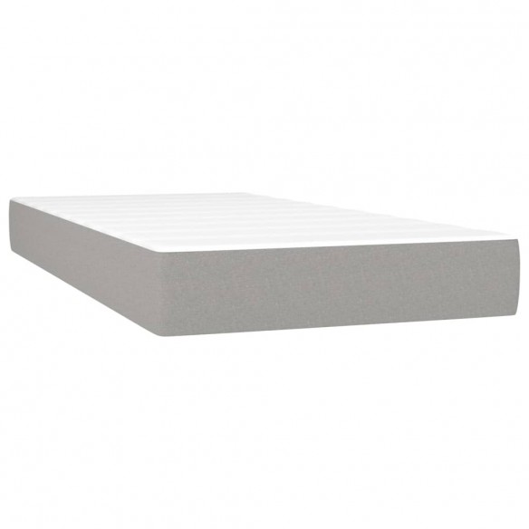 Cadre de lit avec matelas et LED Gris clair 90x190cm