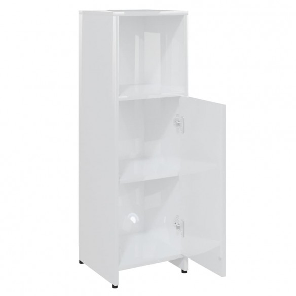 Armoire de salle de bain Blanc brillant 30x30x95 cm