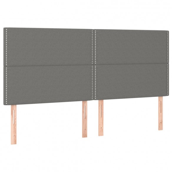 Têtes de lit 4 pcs Gris foncé 80x5x78/88 cm Tissu