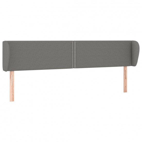 Tête de lit avec oreilles Gris foncé 163x23x78/88 cm Tissu