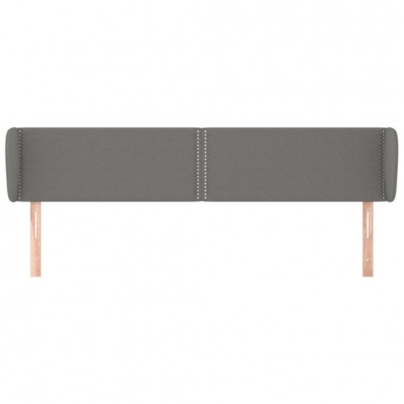 Tête de lit avec oreilles Gris foncé 163x23x78/88 cm Tissu