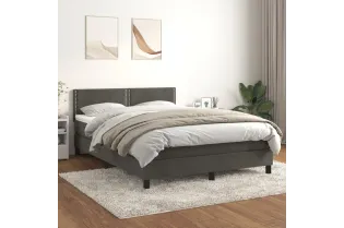 cadre de lit et matelas Gris foncé 140x200cm Velours