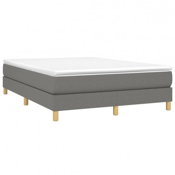 Cadre de lit avec matelas Gris foncé 140x200cm Tissu