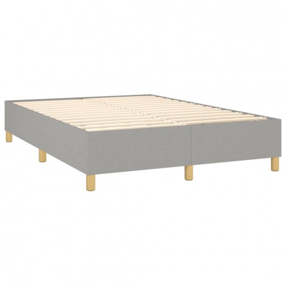 Cadre de lit matelas LED Gris clair 140x190 cm Tissu