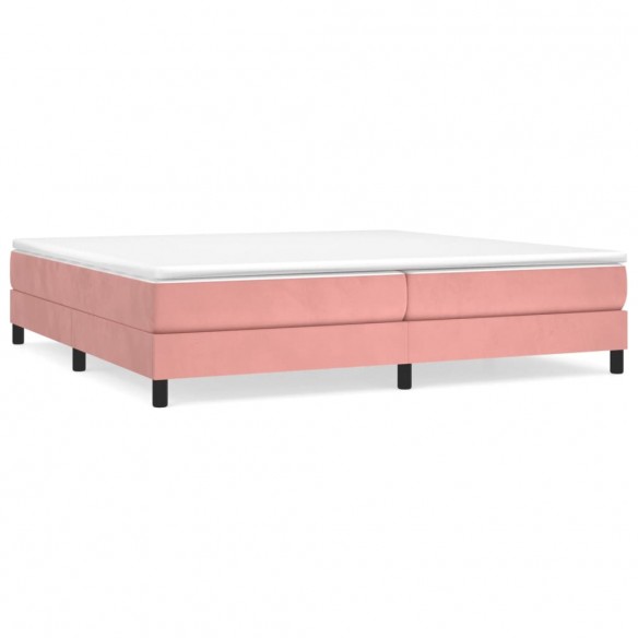 Cadre de lit avec matelas Rose 200x200 cm Velours