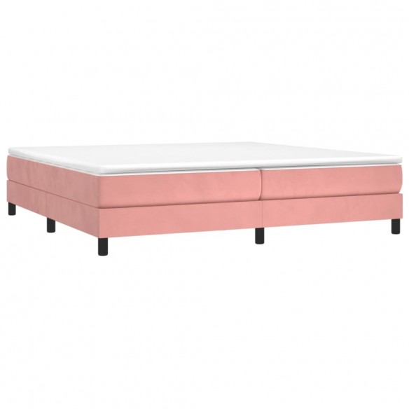 Cadre de lit avec matelas Rose 200x200 cm Velours