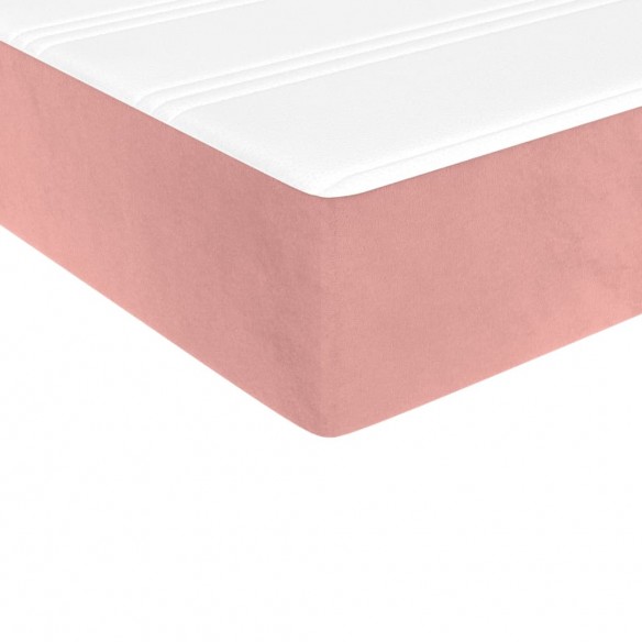 Cadre de lit avec matelas Rose 200x200 cm Velours