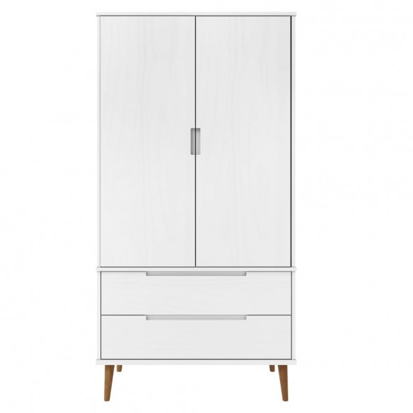 Garde-robe MOLDE Blanc 90x55x175 cm Bois massif de pin