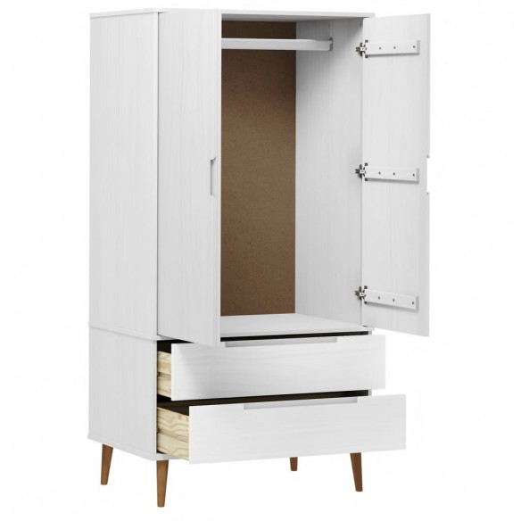 Garde-robe MOLDE Blanc 90x55x175 cm Bois massif de pin