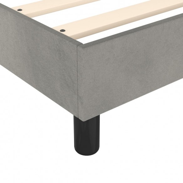 Cadre de lit et matelas Gris clair 90x200 cm Velours