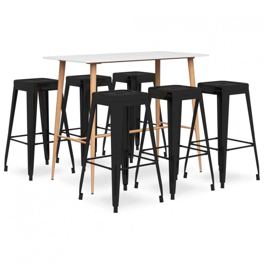 Ensemble de bar 7 pcs Blanc et noir