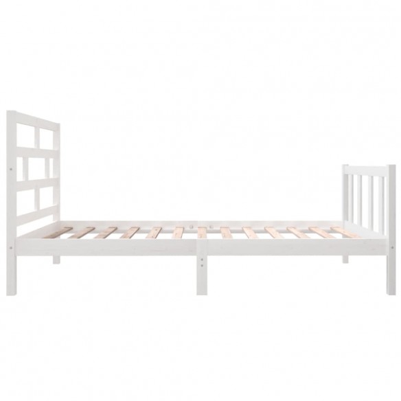 Cadre de lit Blanc Bois de pin massif 90x200 cm