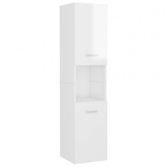 Armoire de salle de bain Blanc brillant 30x30x130 cm Aggloméré