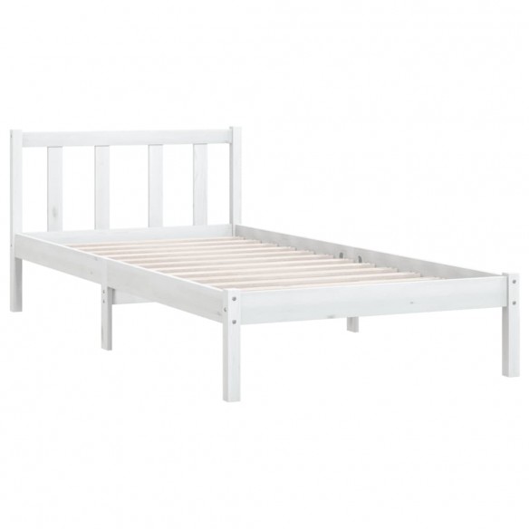 Cadre de lit Blanc Bois de pin massif 90x200 cm