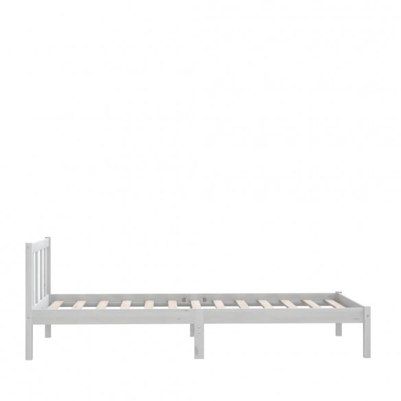 Cadre de lit Blanc Bois de pin massif 90x200 cm