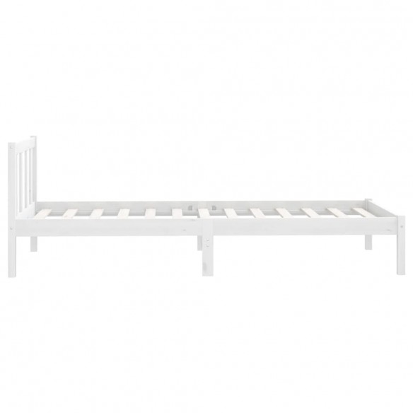 Cadre de lit Blanc Bois de pin massif 90x200 cm