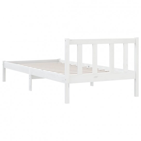 Cadre de lit Blanc Bois de pin massif 90x200 cm