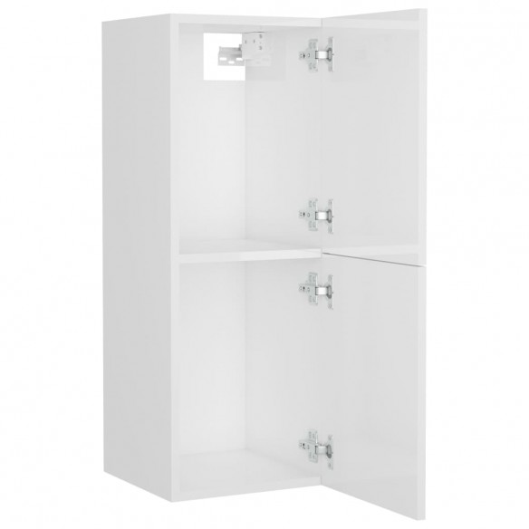 Armoire de salle de bain Blanc brillant 30x30x80 cm Aggloméré