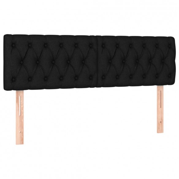 Cadre de lit avec matelas LED Noir 140x190 cm Tissu