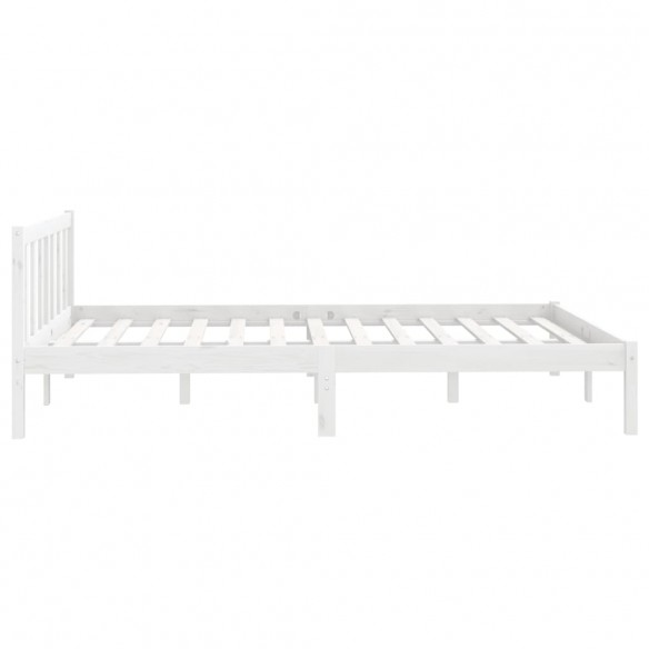 Cadre de lit Blanc Bois de pin massif 140x190 cm