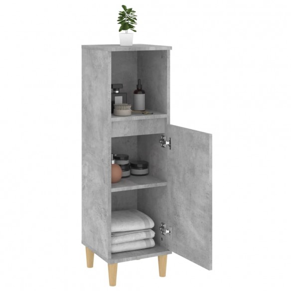 Armoire de salle de bain gris béton 30x30x100 cm