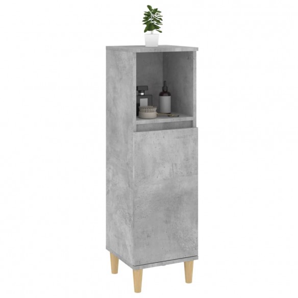 Armoire de salle de bain gris béton 30x30x100 cm