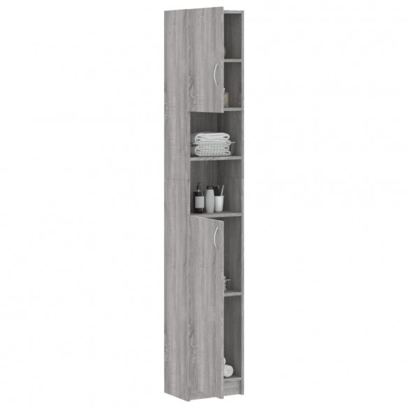 Armoire de bain Sonoma gris 32x25,5x190 cm Bois d'ingénierie