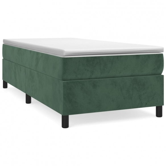 Cadre de lit avec matelas Vert foncé 100x200 cm