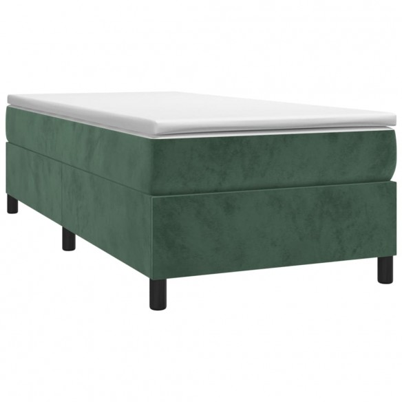 Cadre de lit avec matelas Vert foncé 100x200 cm