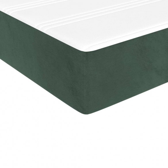 Cadre de lit avec matelas Vert foncé 100x200 cm