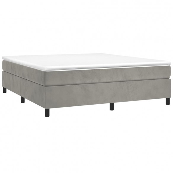 Cadre de lit et matelas Gris clair 180x200cm Velours