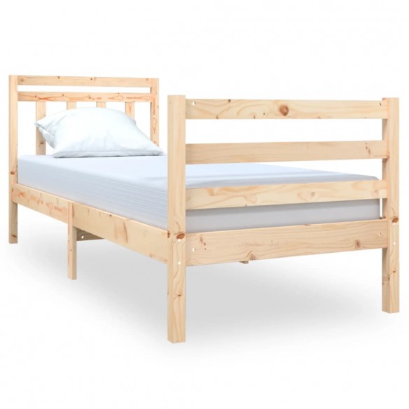 Cadre de lit Bois massif 75x190 cm Petit simple