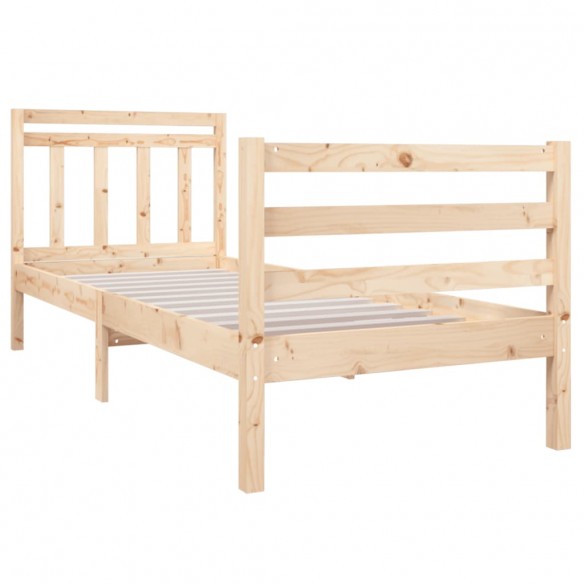 Cadre de lit Bois massif 75x190 cm Petit simple