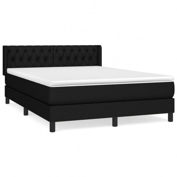 Cadre de lit avec matelas Noir 140x190 cm Tissu