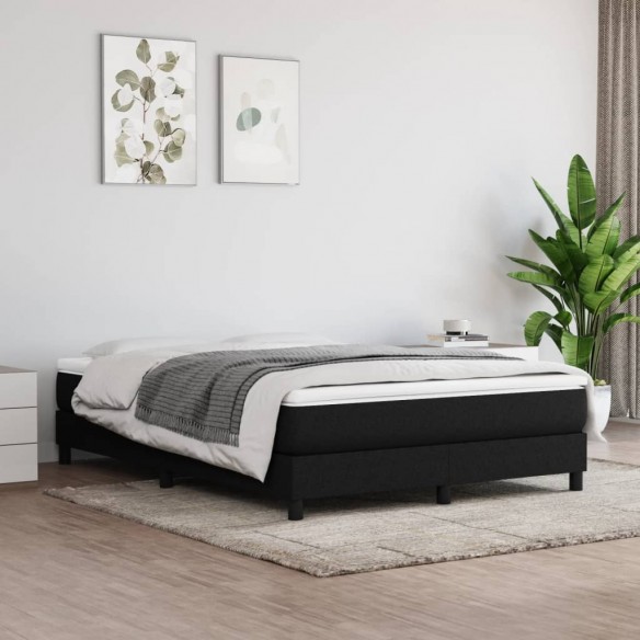 Cadre de lit avec matelas Noir 140x190 cm Tissu