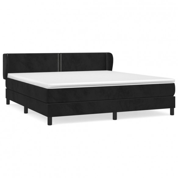 Cadre de lit avec matelas Noir 180x200 cm Velours