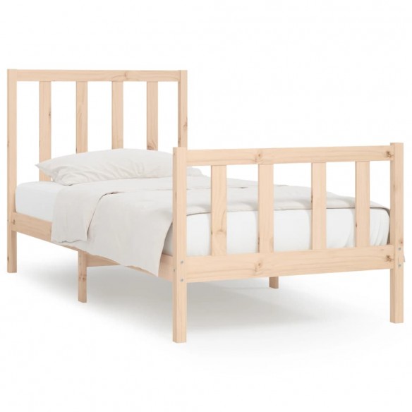 Cadre de lit bois massif 75x190 cm petit simple