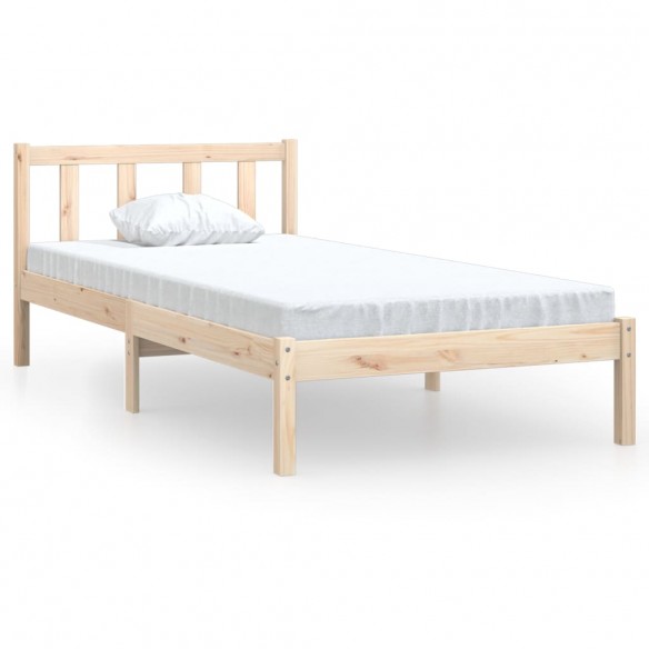 Cadre de lit bois de pin massif 75x190 cm petit simple