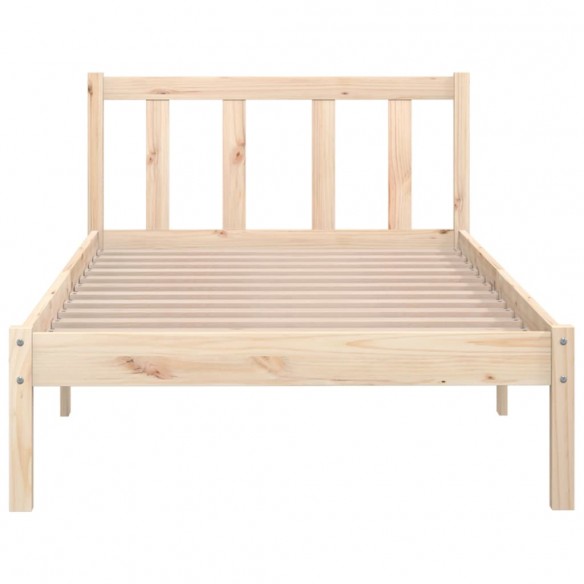 Cadre de lit bois de pin massif 75x190 cm petit simple